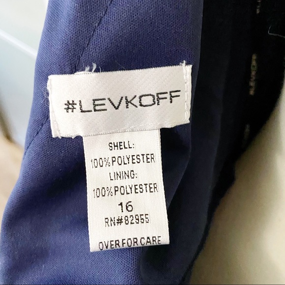 Bill Levkoff #Levkoff Chiffon A-Line Gown in Navy - Picture 8 of 12